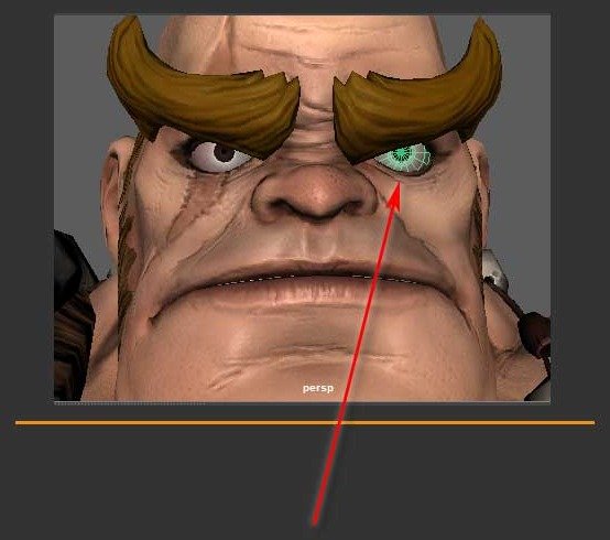 Character left eye selected