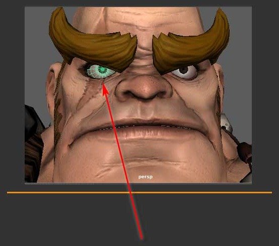 Character right eye selected