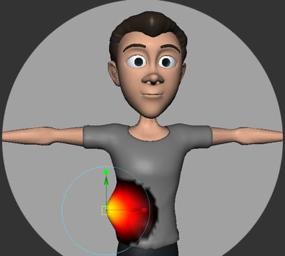 SoftMod deformation area on character torso