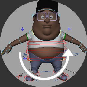 Mirrored control curves across character