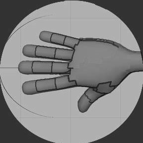 Detected hand areas for ControlMeshes