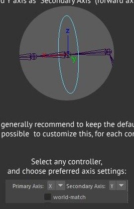 Set the local controller orientation axes used by AdvancedSkeleton controls.