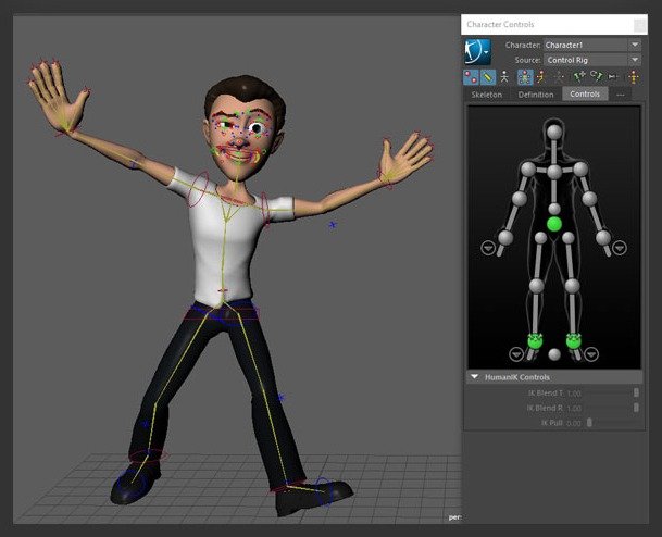 Create a HumanIK system that connects to and controls the DeformationSystem.