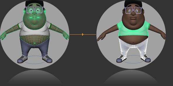 Skin weight copy from character skin to clothing