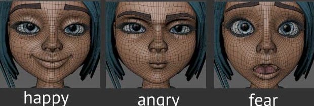Happy, angry, and fear face emotion examples