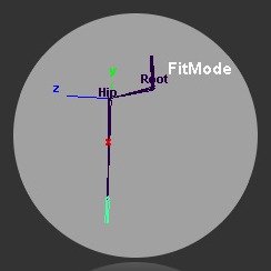 Fit Mode automatically updates joint orientation, IK planes, and display geometry while placing the FitSkeleton.