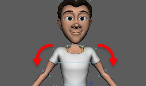 Character arms showing mirrored rotation behavior