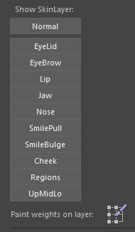Show SkinLayer panel with Normal, EyeLid, EyeBrow, Lip, Jaw, and other buttons