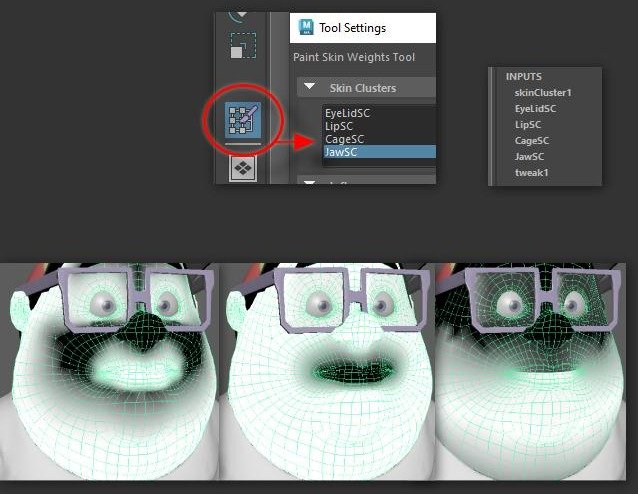 Multiple SkinClusters layers face deformations with multiple skin clusters in Maya 2024 or higher.