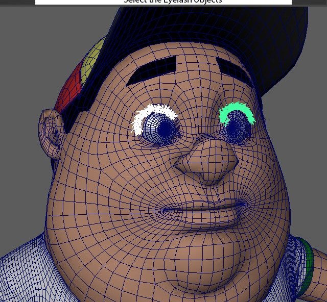 Eyelash selects eyelash objects for the FaceSetup.