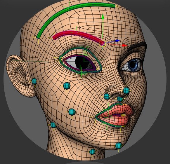 Animated face-fit locators to check on the timeline.