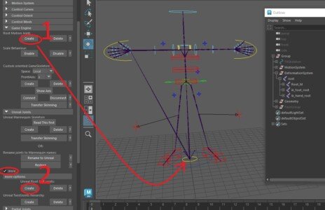 asCreateUnrealJoints keeps RootMotionJoint (also keeps RootMotionJoint-Controller)