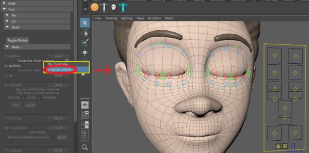 Right-click on BuildStep now has "show All Controls" button